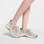 LV Wavelight Knitted Sneaker Beige Cropped worn