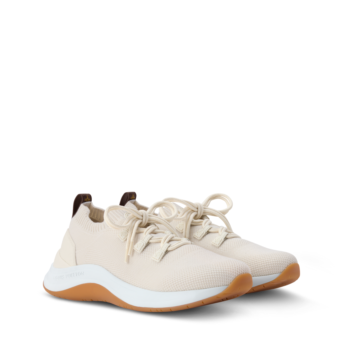 LV Wavelight Knitted Sneaker Cream Front