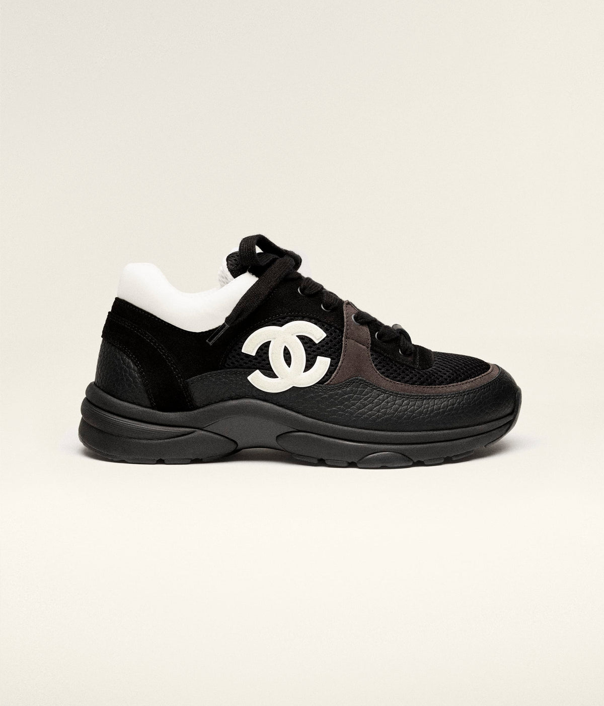 Chanel Black White Mesh Sneakers