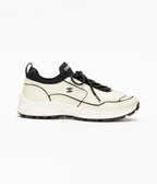Chanel Ivory Black Calfskin and Mixed Fibers Sneakers