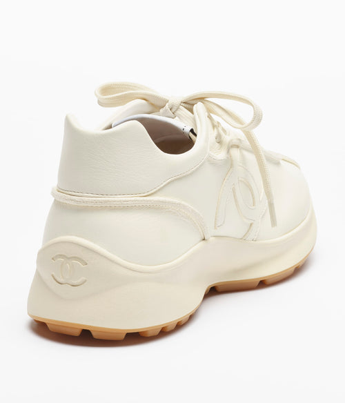 Chanel Ivory Calfskin Sneakers
