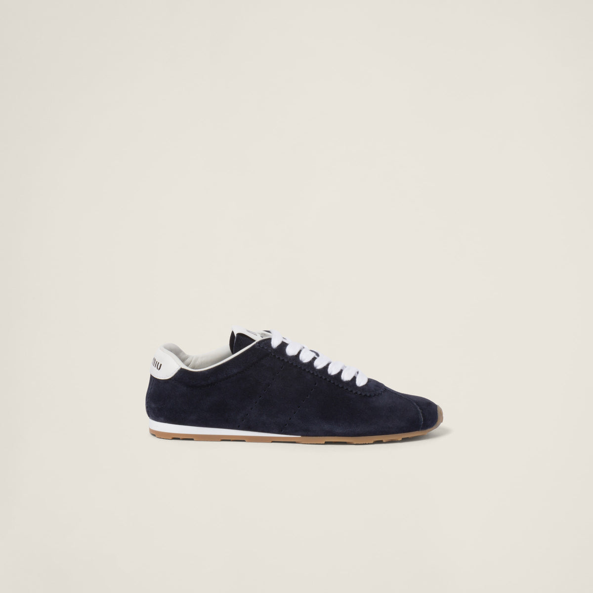 Miu Miu Plume Navy Suede Sneakers