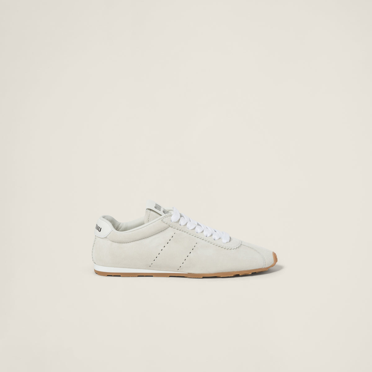 Miu Miu Plume White Suede Sneakers
