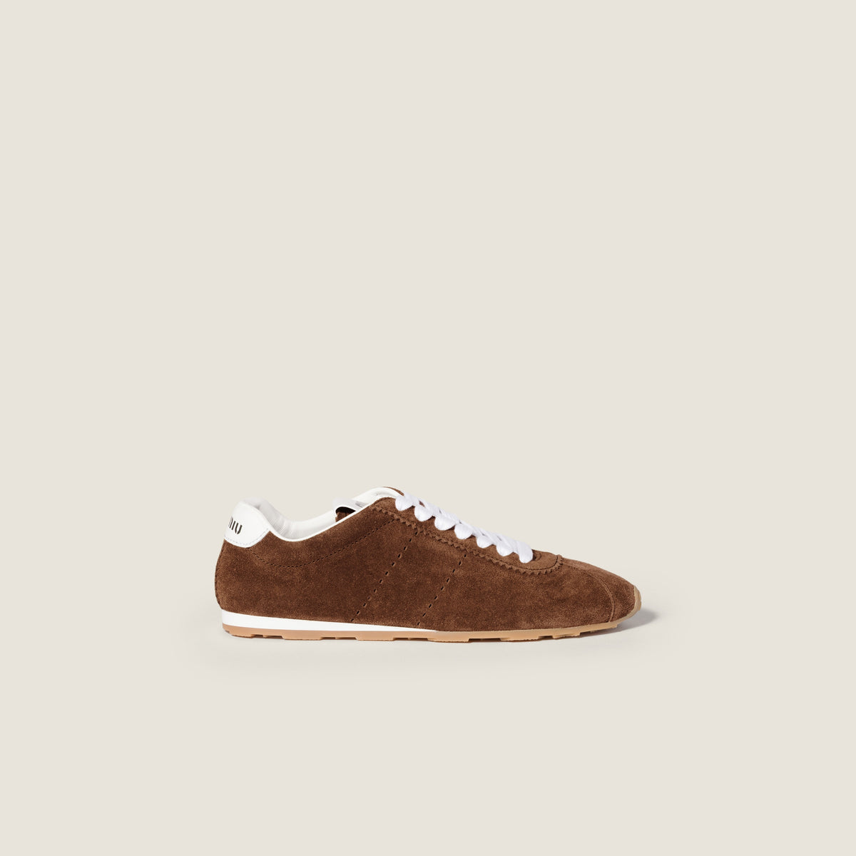 Miu Miu Plume Cocoa Brown Suede Sneakers