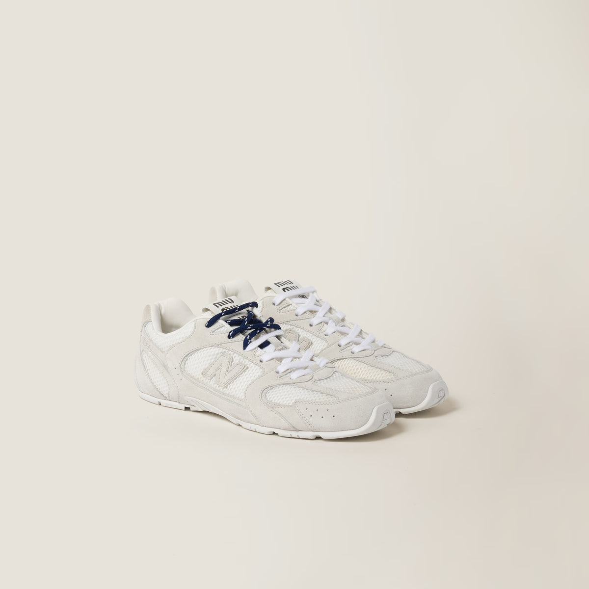 New Balance x Miu Miu 530 SL White Suede and Mesh Sneakers