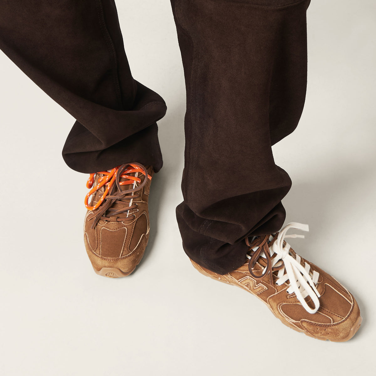 New Balance x Miu Miu 530 SL Cinnamon Suede Sneakers