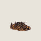 New Balance x Miu Miu 530 SL Honey/Brown Printed Leather and Technical Fabric Sneakers