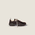 Miu Miu Bubble Dark Brown Technical Fabric and Suede Sneakers