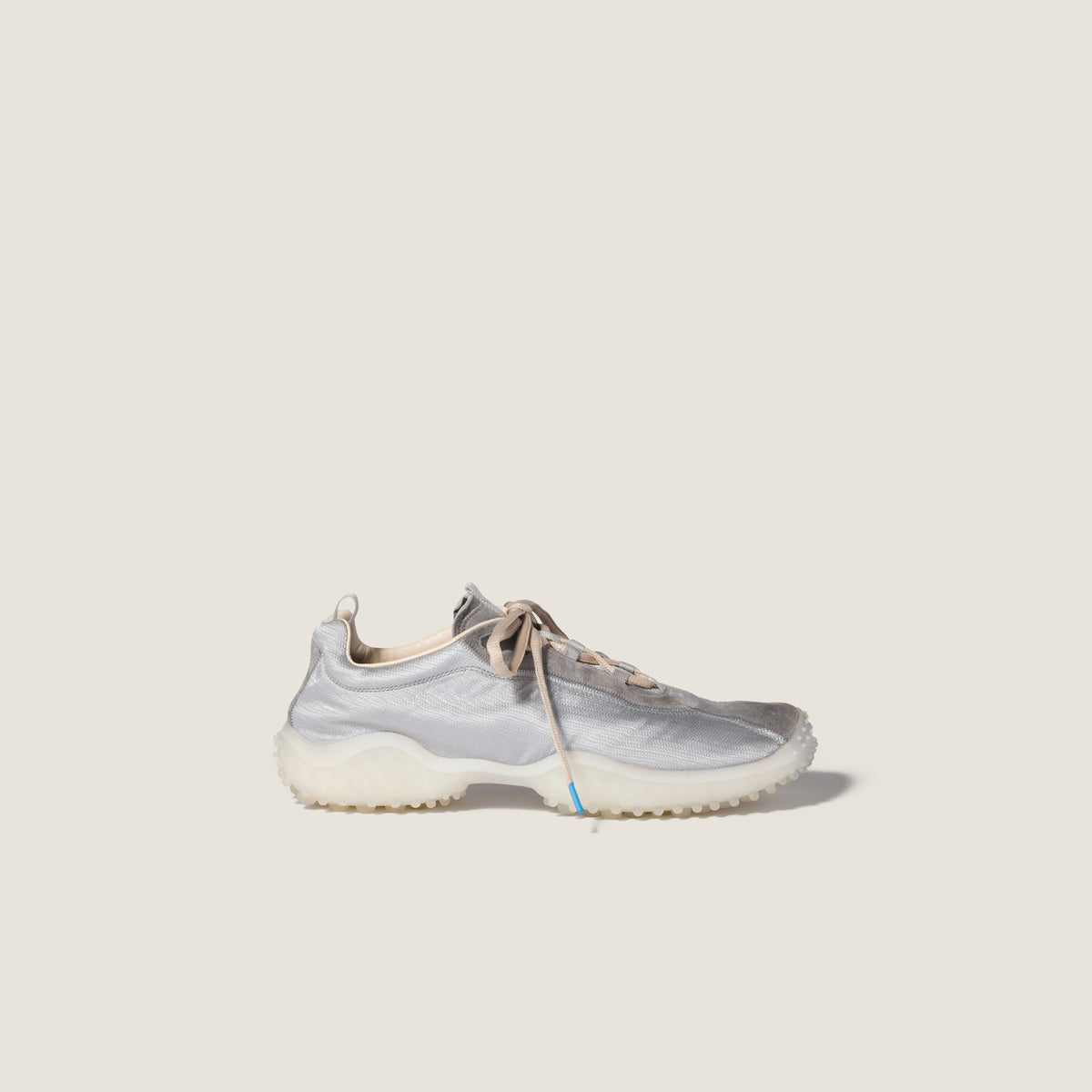 Miu Miu Bubble Cloudy Gray Technical Fabric and Suede Sneakers