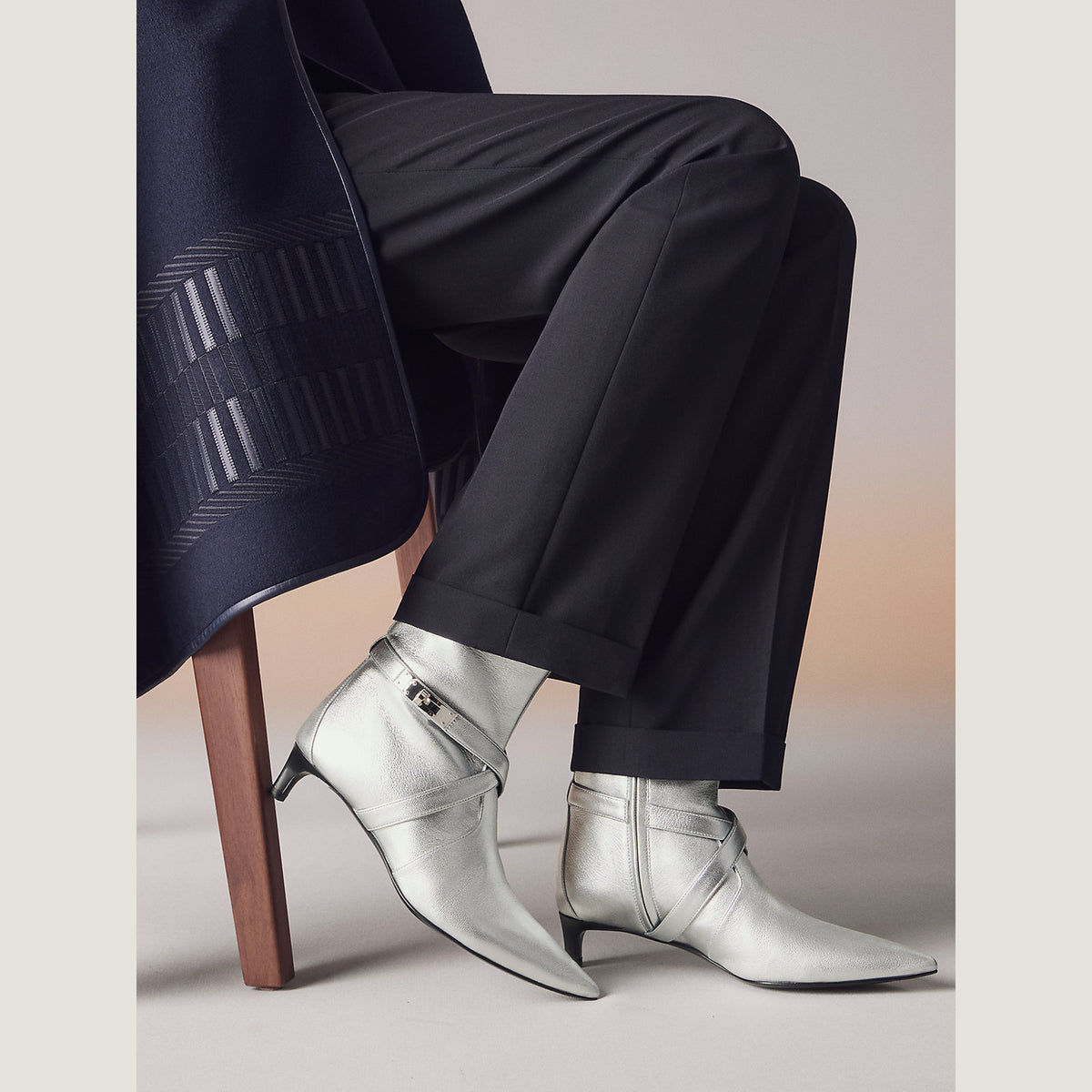Women's Nice Ankle Boot Gris Argenté