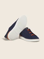 Zegna Triple Stitch Denim Sneaker Blue, view 5