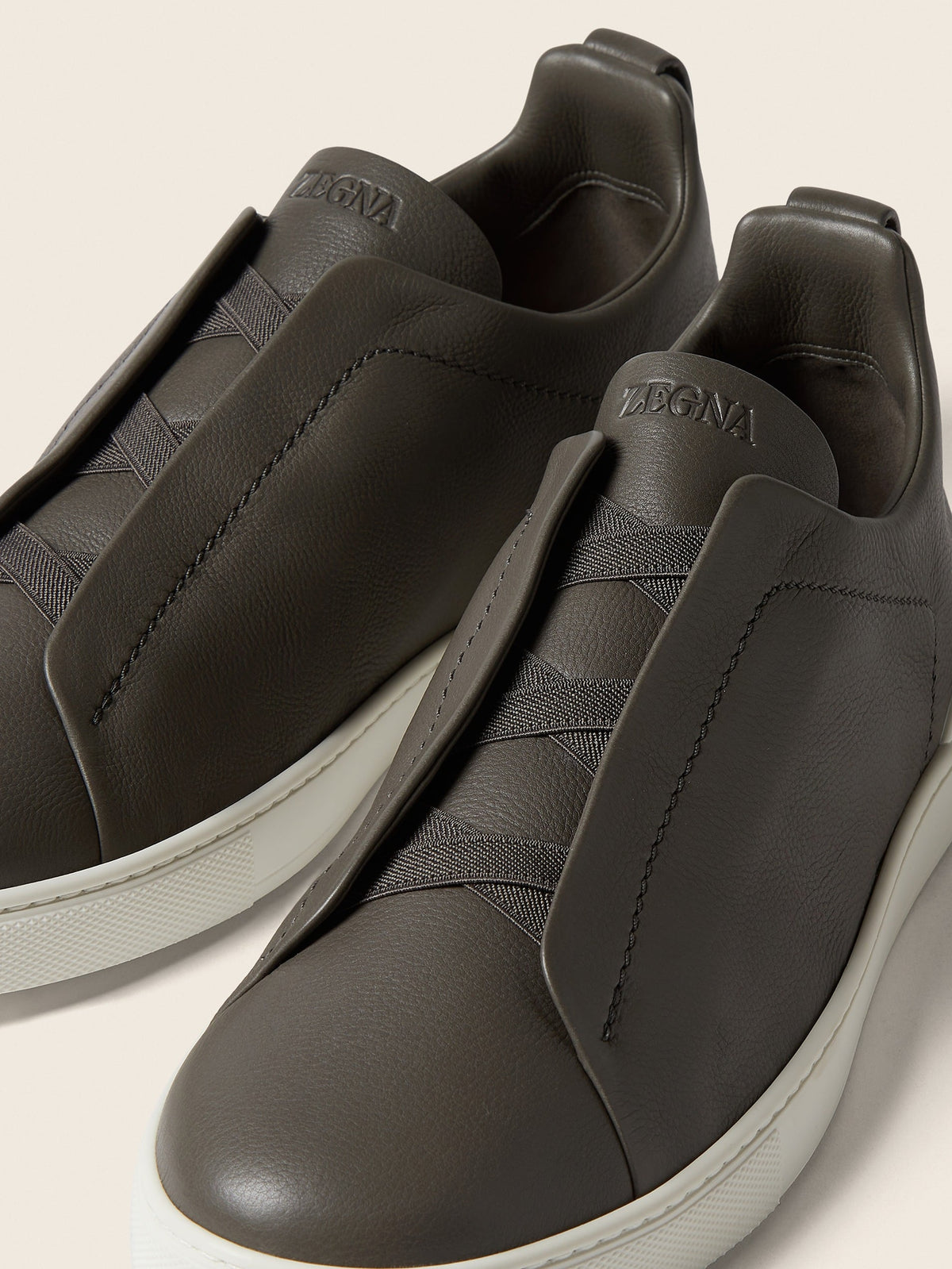 Zegna Triple Stitch SECONDSKIN Sneaker Dark Taupe, view 2