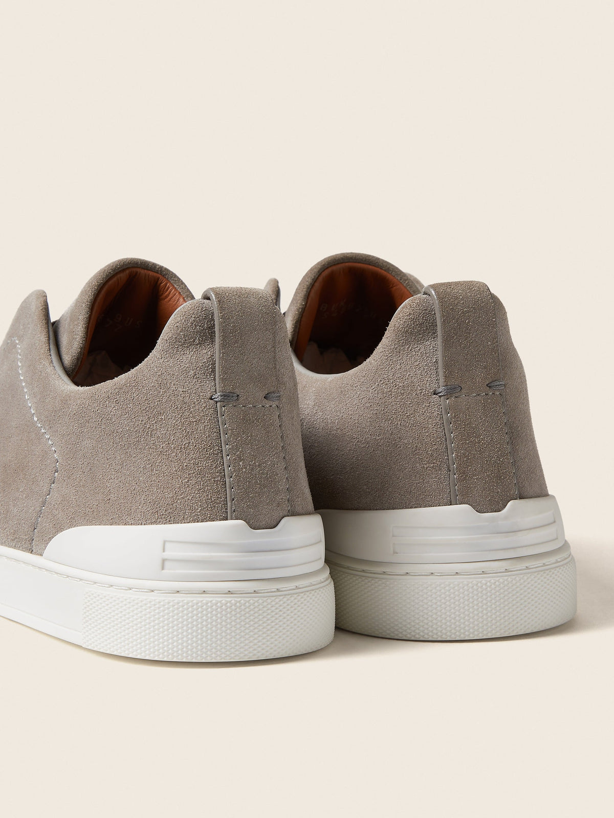 Zegna Triple Stitch Suede Sneaker Grey Melange, view 2